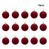 20Pcs Shatterproof Burgundy Velvet Christmas Balls Plastic Hanging Decor for Xmas Halloween Thanksgiving Party