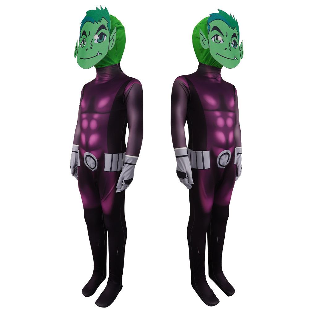 Teen Titans Cosplay Costume With Polyester Fabric For Stage Performances For Kids And Teens