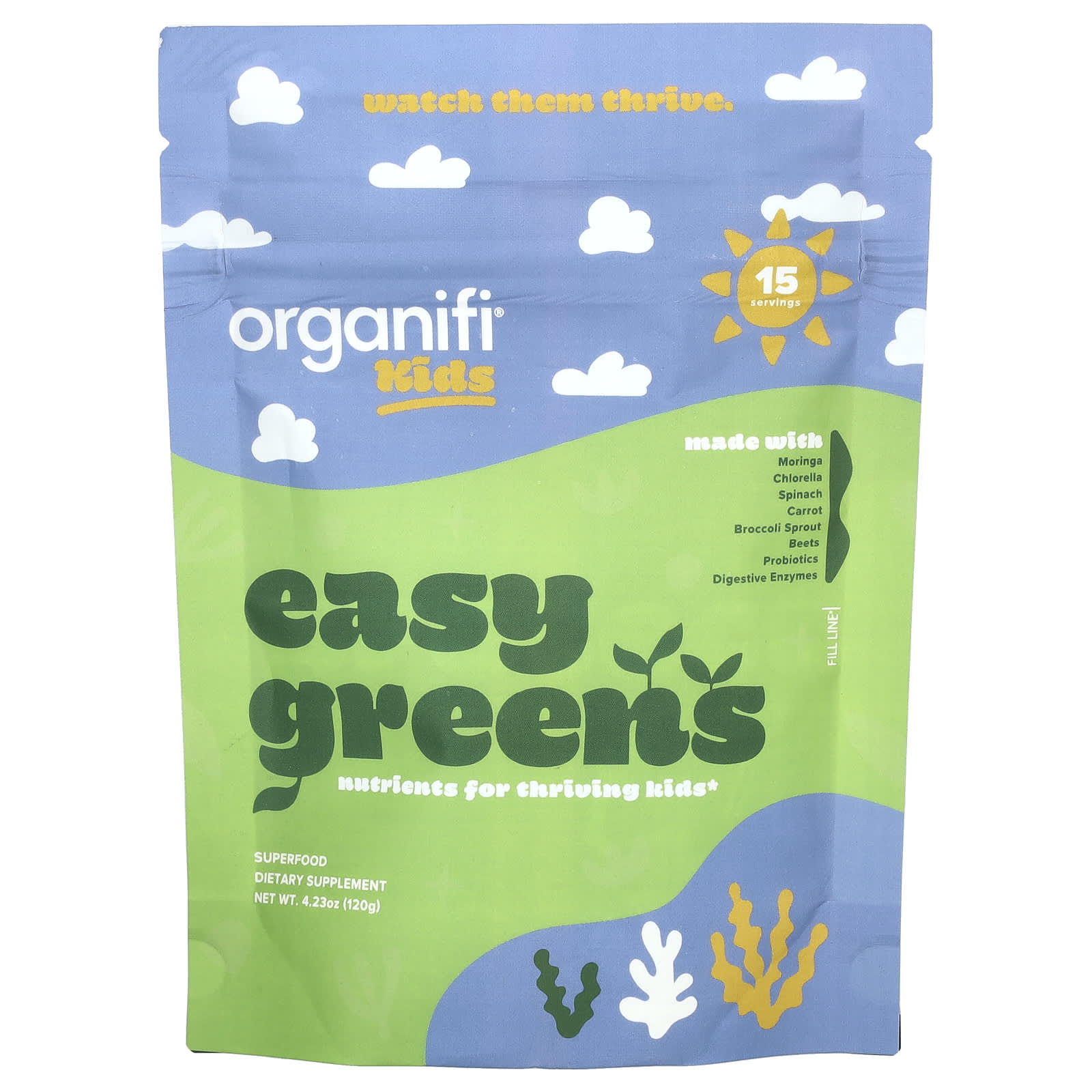 

Organifi, Kids, Easy Greens, 4.23 oz (120 g)