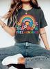 Rainbow Pride LGBTQ Tshirts Womens Free Mom Hugs Vintage Flower Print T Shirts Short Sleeve Fashion Female Tees