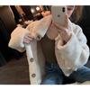 Fleece Hoodie Jacket Women Autumn Winter New Style Loose Short Korean Style Versatile Student Cardigan Top Trendy