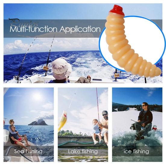 Wide Range Fishing Bait 50Pcs/Bag Soft Lure Baits Simulated Red-Mouthed Mealworm Shape Maggot Grub Tackle Brightly Colored Fish