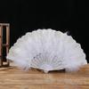 Damen Federfächer Vintage 1920er Jahre Stil Flapper Faltbarer Handfächer Spitzenfächer für Hochzeit und Halloween Cosplay Party