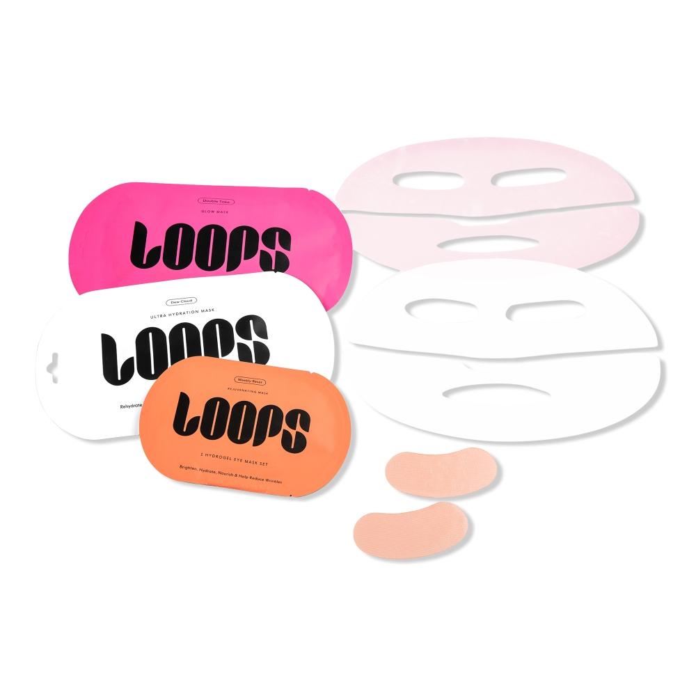 

Loops Dew Crew Гидрогелевая маска для лица и глаз, набор из 3 штук