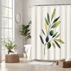 Olivenzweig Duschvorhang - 70,8 x 70,8 Zoll, Polyester, Maschinenwaschbar, Botanisches Thema, Elegantes Minimalistisches Design