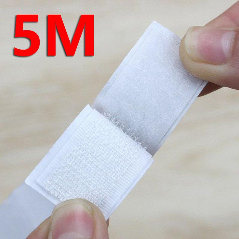 1/2/5Meter Self Adhesive Hook And Loop Fastener Magic Nylon Sticker Disks Velcros Tape Double Sided Adhesive Strap with Glue DIY