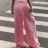 Women's Athleisure Pants Women's Knitted Drawstring Loose Wide Leg Sweatpants