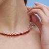 cotoit Cherry Red Jade Necklace (4mm)