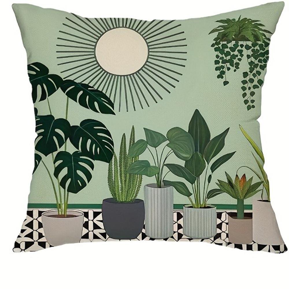 Charming Indoor Plant Pillow CoversLiving Room Sofa Cushion Cover, Soft and Comfortable, Bedroom Room Decoration
