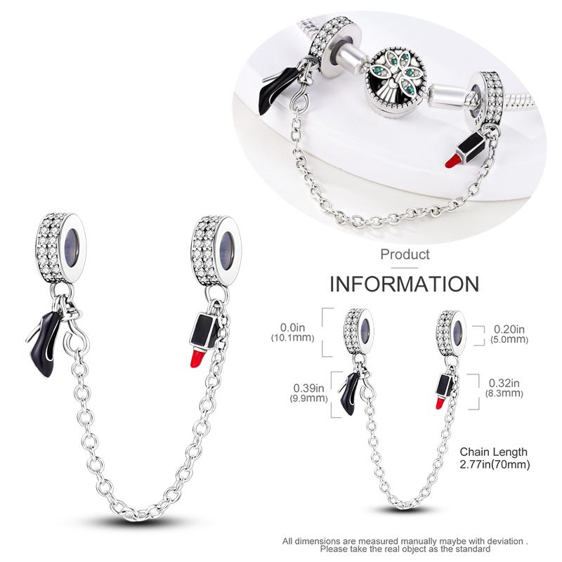 New Copper Star Moon Peach Heart Safety Chain Charm Beads Suitable For Pan Bracelets Diy Women'S Jewelry Gifts