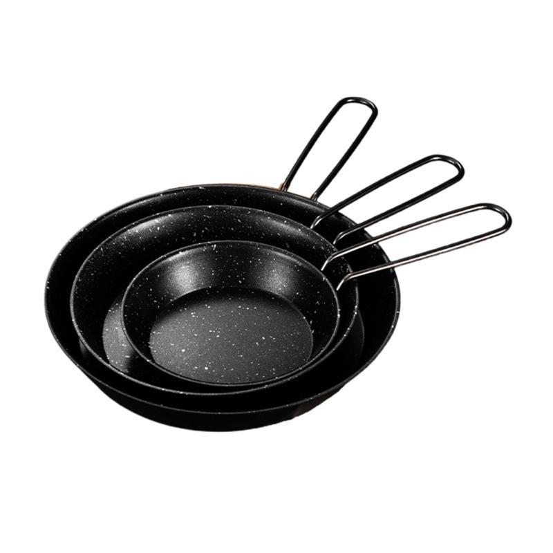 

92MF 3Pcs Nonstick Outdoor Cooking Pans Portable Frying Pans with Removable Handle Quick Heating Skillets Outdoor Cookware China Mainland