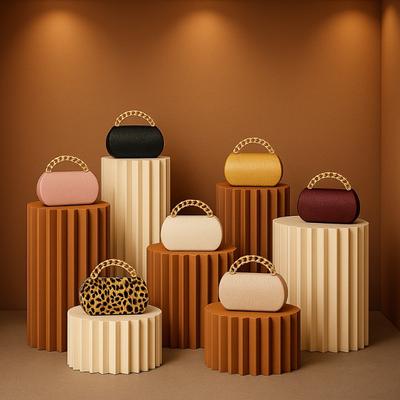 Luxury Gold Metal Handle Handbag for Women Fashion Evening Bag Wedding Party Clutch Purse
