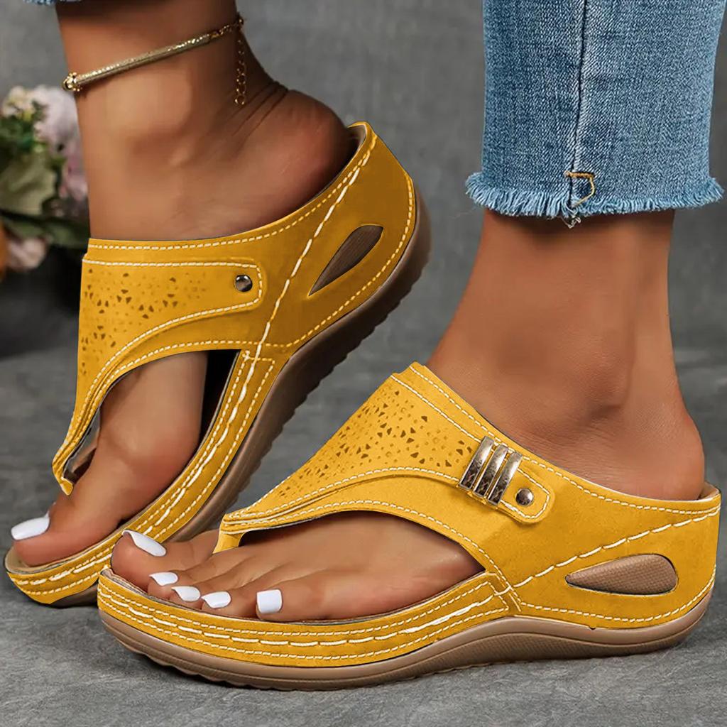 Glitter Sandals For Women Size 8 Thick Soled Wedge Heeled Women'S Outdoor Thong Sandals Fashionable And Casual Sandals For Woman