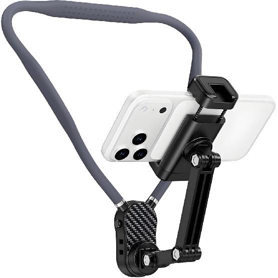 Magnetic Neck Phone Holder POV/Vlog Recording Selfie Hand Free Neck Mount Cooking/Riding Video Fliming Anti-Shake Chest Strap 6