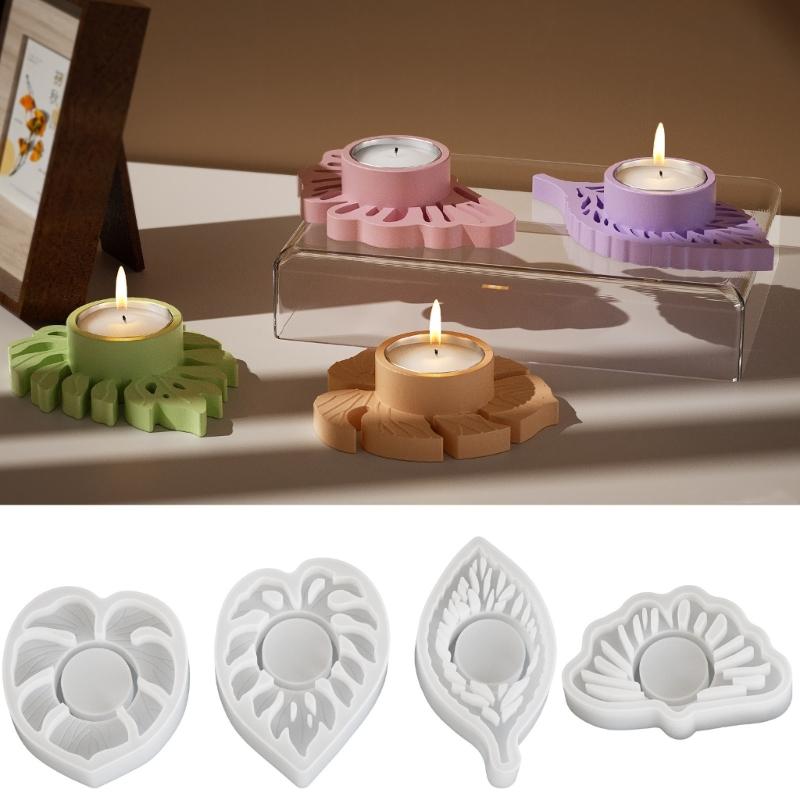 Creative Candle Stand Mold Candle Holder Mold Leaf Shape Candle Rack Mold Hand-Making Supplies Suitable for Candle Stand