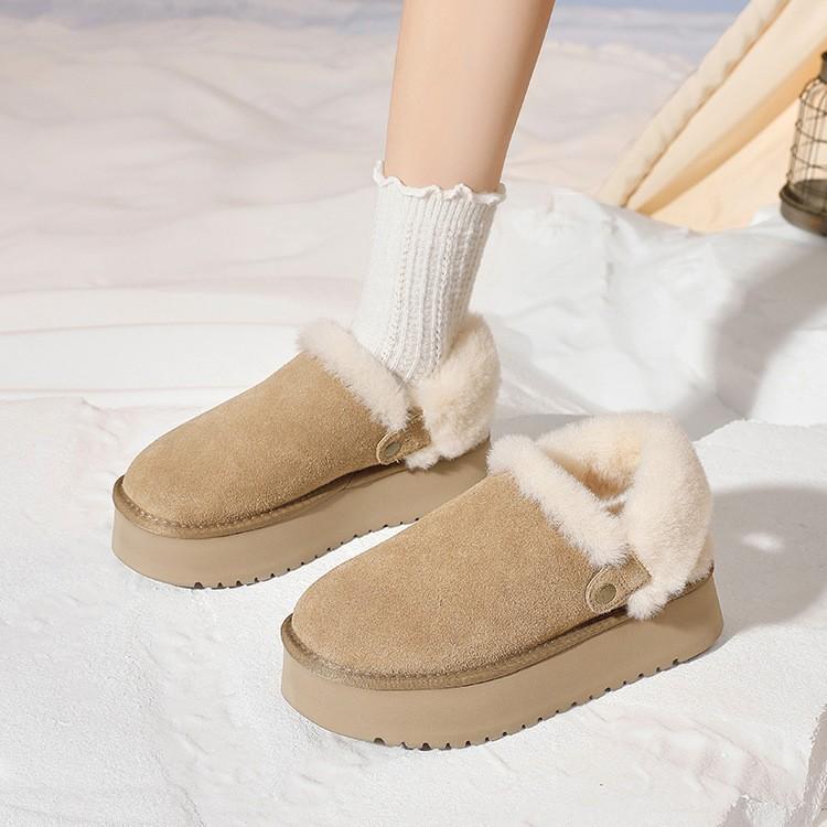 Thick-soled velvet thickened snow boots women's 2025 new winter Sangpo Village warm fluffy shoes thickened slippers women