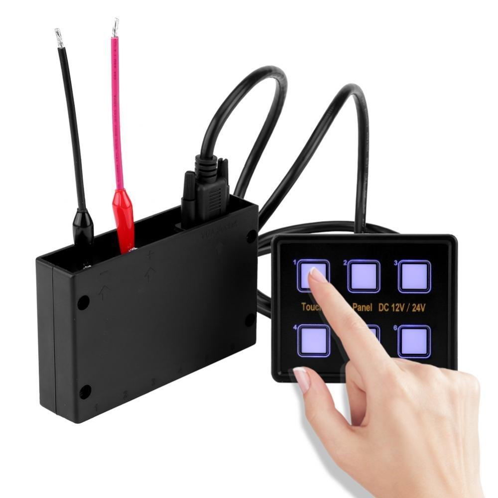 

Akozon Универсальный 12V/24V 6-позиционный сенсорный блок управления со светодиодной панелью переключателей для автомобилей и лодок