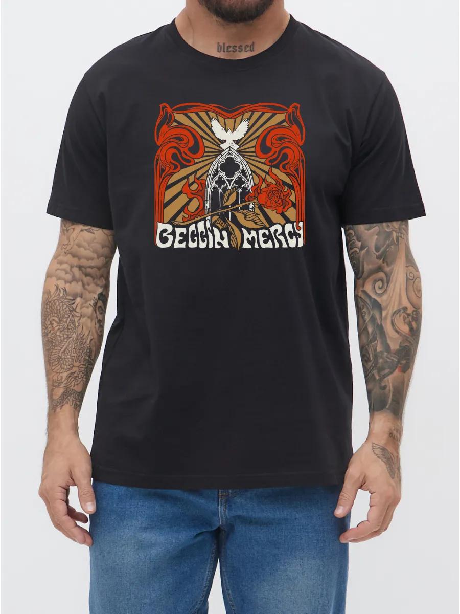 Black Luna Marble rock T-shirt S