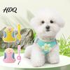 Breathable Mesh Puppy Vest Small Dog Harness and 59" Leash Set with No Pull Training 3D Flower Decor Adjustable Pet for Dogs Cats Outdoor