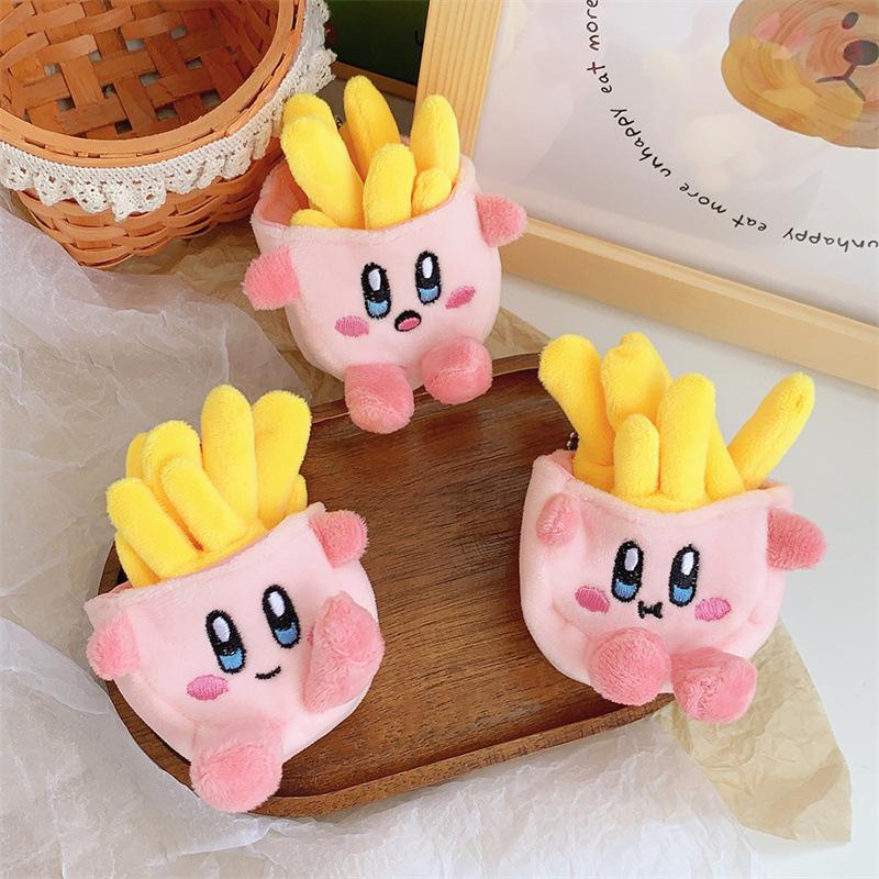 

Cute Star Card French Fries Burger Plush Doll Pendant Girl Heart Doll Bag Hanging Ornament Mini Catching Doll height about 9-11cm
