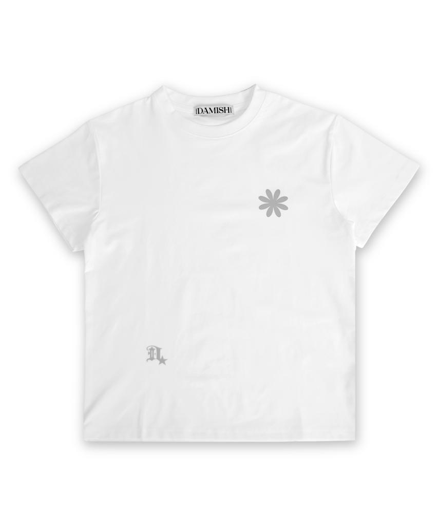 Damiswi Reflective Signature D-Logo Crop T-Shirt_White