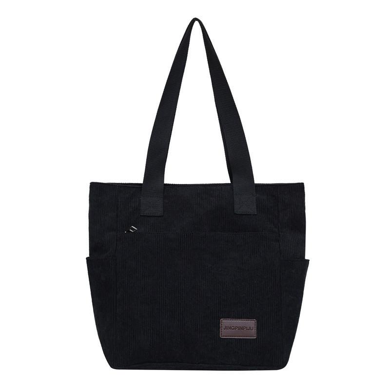 Urban Minimalist 2024 Canvas Shoulder Bag Chic And Spacious With Unique Design Black