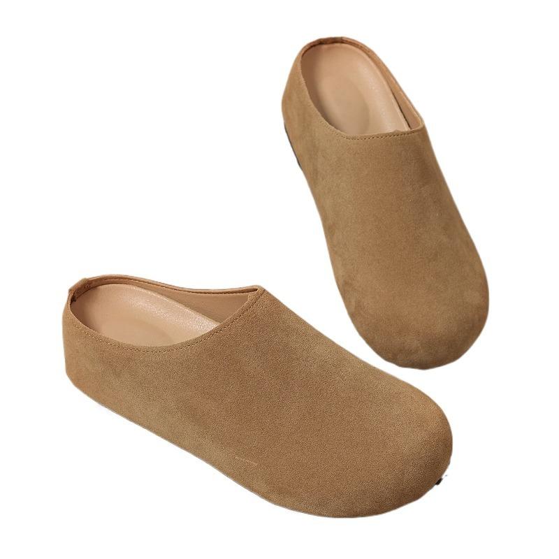 Women Flats Suede Slippers Fashion Casual Mules Shoes 2025 Autumn Designer Slingback Sandals Classical New Trends Zapatos Mujer