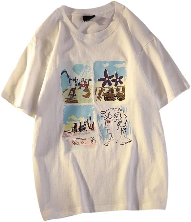 

Women Graphic Tees Y2K Aesthetic Oversized T Shirts Summer Short Sleeves Indie Clothes Harajuku Japenese Streetwear 5XL різнокольоровий