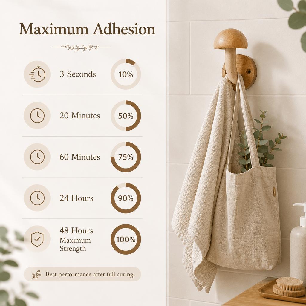4PCS Wooden Mushroom Wall Hooks Set | Handmade Beech Wood Decorative Coat Hooks for Bathroom, Bedroom & Entryway