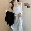 Transparent Sunscreen Cover Up Stripe Patchwork Bohemian Shawl Casual Crochet Hollow Top  Vacation