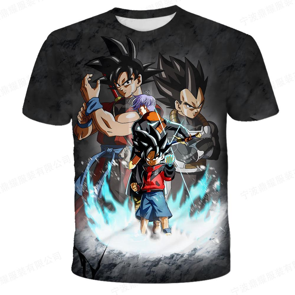 3D T-shirt Summer Short Sleeve O-Neck Goku Vegeta Men's Casual Tee