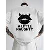European sizes Little Devil, Stylish Men'S T-Shirt with Sexy Lips And Double-Sided Print Design