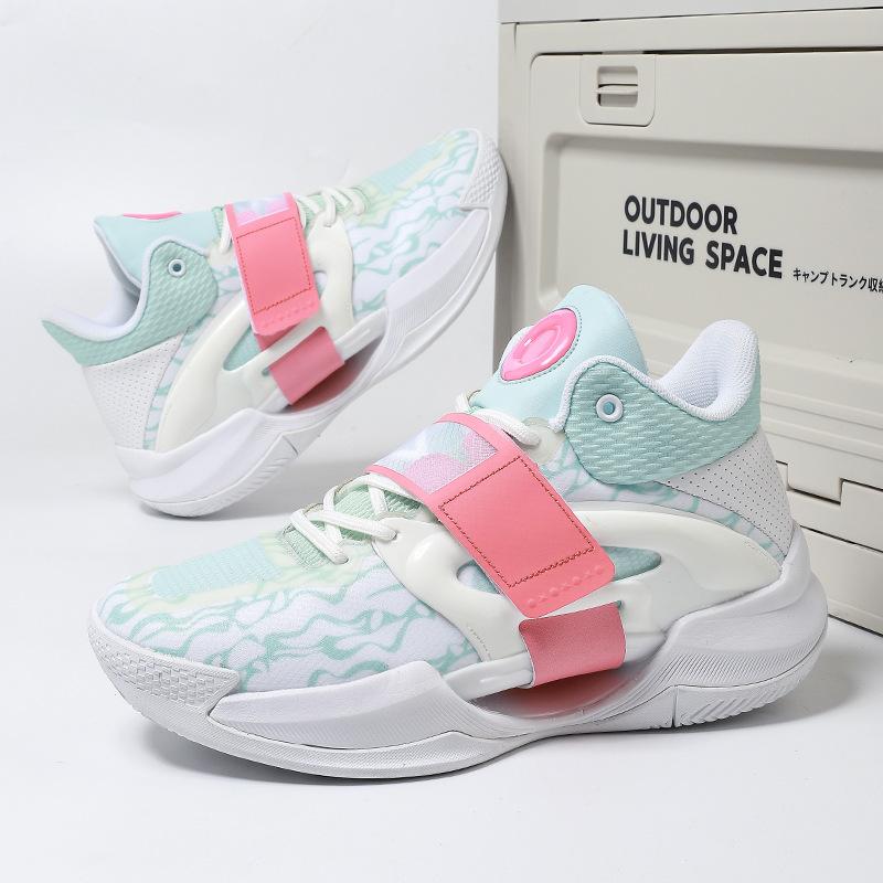 Spring and Autumn Splash Generation Basketball Shoes Shock Absorption Velcro Elementary and Secondary School Students Rub Sound Sports Shoes