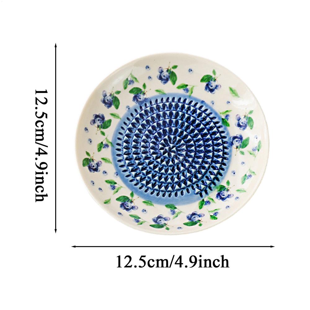 Ceramic Garlic Grater Plate Garlic Grater Bowl  Round Manual Ceramic Plate For Ginger Cheese Tomato Strawberry Fruit Vegetable