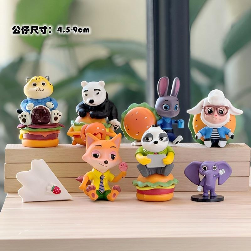 Zootopia Figure Set 4 Styles, Cute Cartoon Animal Characters PVC Collectible Model Toys, Best Gift for Kids Fans