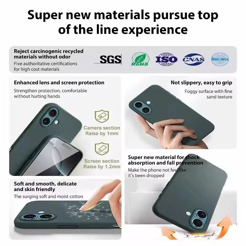 Silikondeksel av høy kvalitet for iPhone 7/8 SE 16E 17 Air 16 15 14 13 Pro Max Apple-deksel for iPhone 15 16 Plus 13 11 12 14 15 16 Pro Max deksler