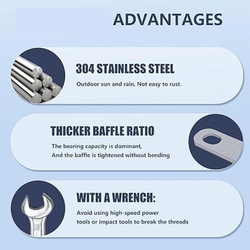 Carbon Steel Square U Bolt Set 4PCS with Accessories Simple Installation for Mechanical Repair Automotive Pipe Securing