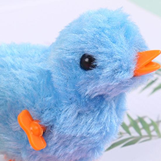 Wind-up Toy Soft Plush Chick Shape Kids Clockwork Toy Creative Cartoon Jumping Toy for Children Teens Adults