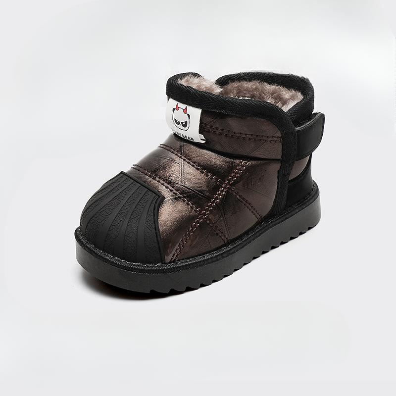 

Новые детские зимние ботинки, хлопковая обувь для мальчиков 35 темно-коричневого