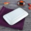 Pure White Ceramic Chee Cheong Fun Plate - Rectangular Sushi & Barbecue Dish for Western Cuisine