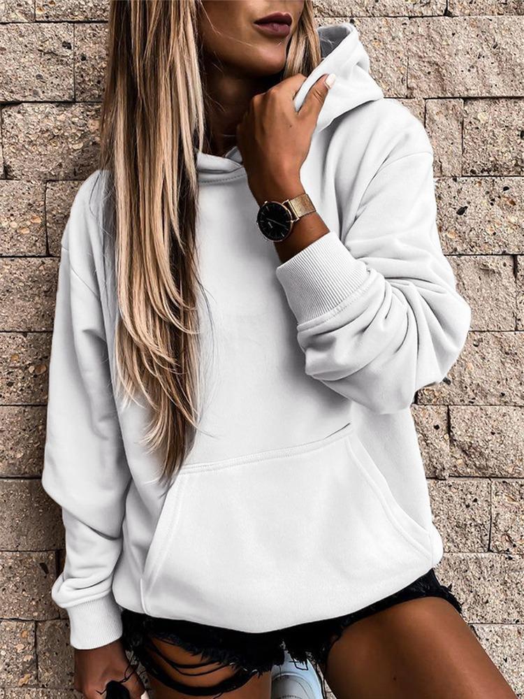 European & American Women's Autumn/Winter Hooded Sweatshirt: Long Sleeve, Loose Fit, Casual Top