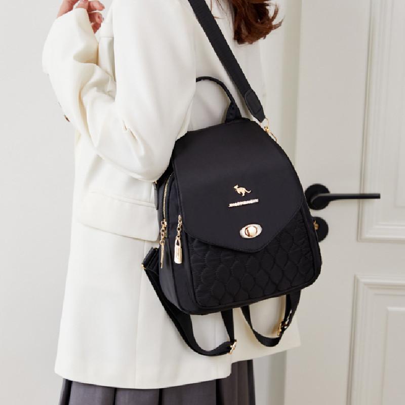 Kangaroo Pattern Nylon Quilted Womens Backpack With Durable Anti Shock Design For Daily Use
