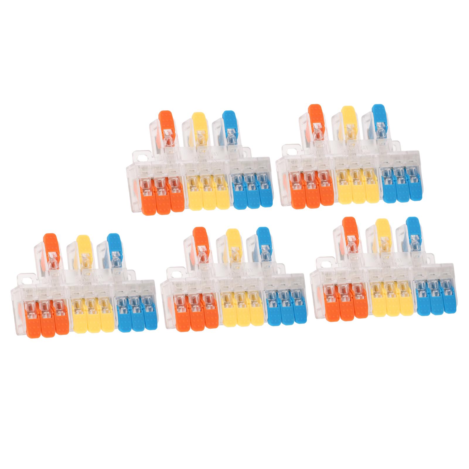 

5Pcs Lever Wire Connectors Kit 3 to 9 Quick Wiring Cable Connector Push in Conductor Terminal Block 41A 450V