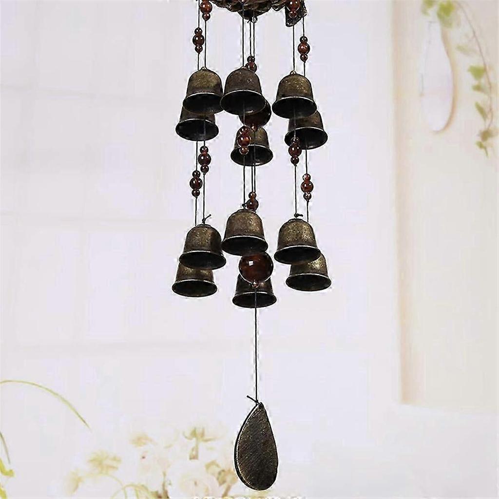 1pcs Bird Nest Wind Chimes, Wind Chime With 12 Pieces Bronze Bells For Garden, Yard, Patio And Home