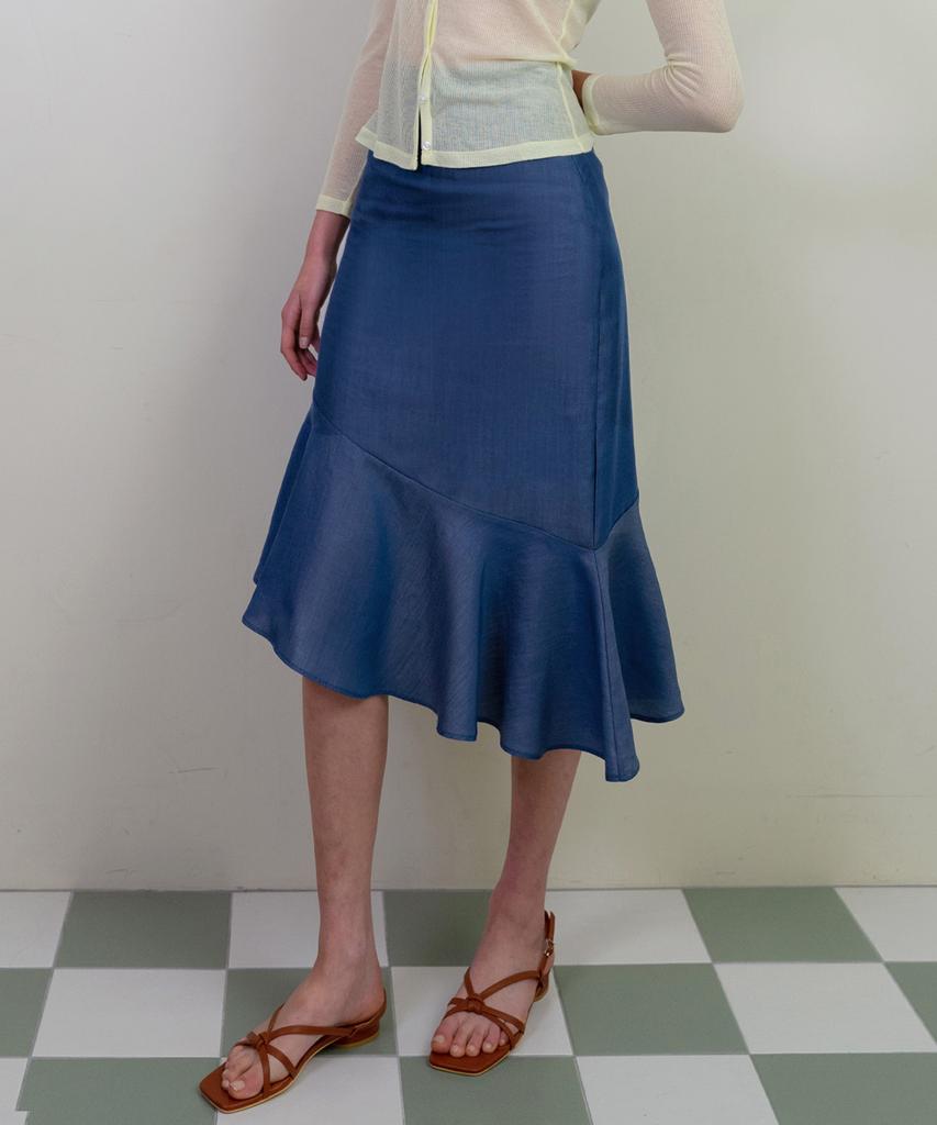 LETTRE DE LE TOILE Asymmetric Flare Skirt (Lilac)
