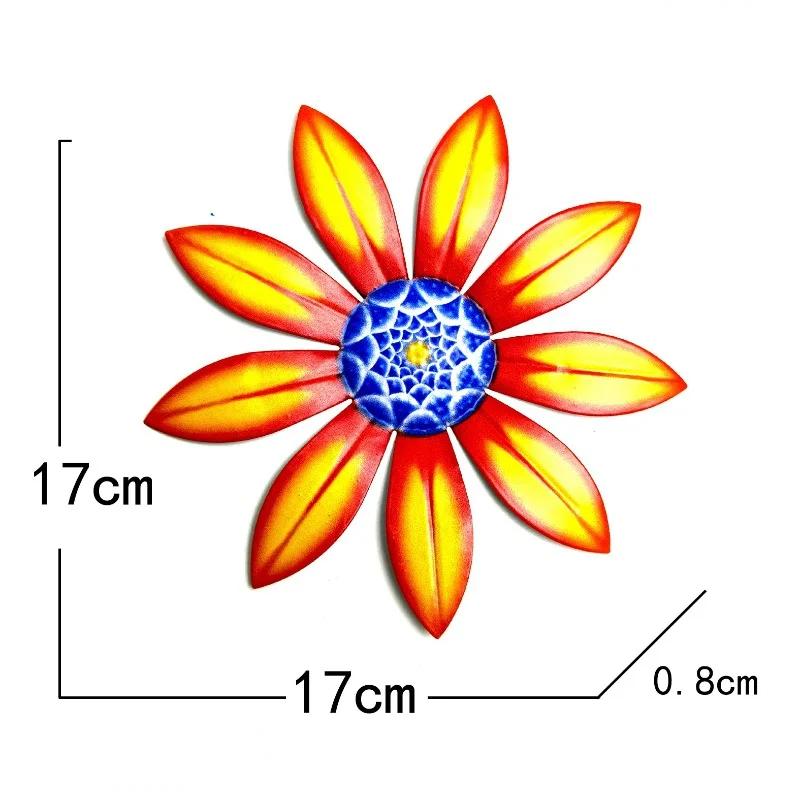 1PC Metal Flowers Garden Stakes Indoor Outdoor Crafts Rustproof Metal Iron Yard Art Lawn Decoration 8 Colors