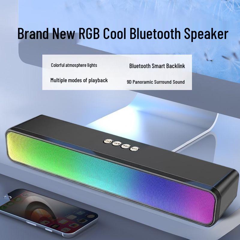 M8 RGB Soundbar: Panoramic Surround Sound, Vibrant Gaming Speaker with Cool Lighting Effects