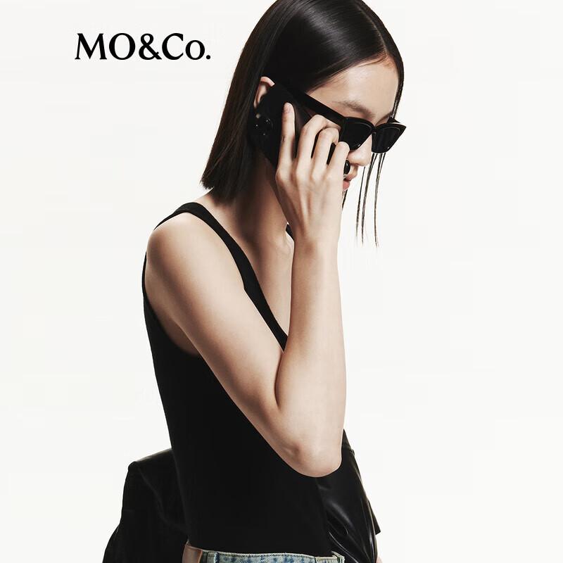 MO&Co. Women's Merino Wool Blend Henley Tank Top