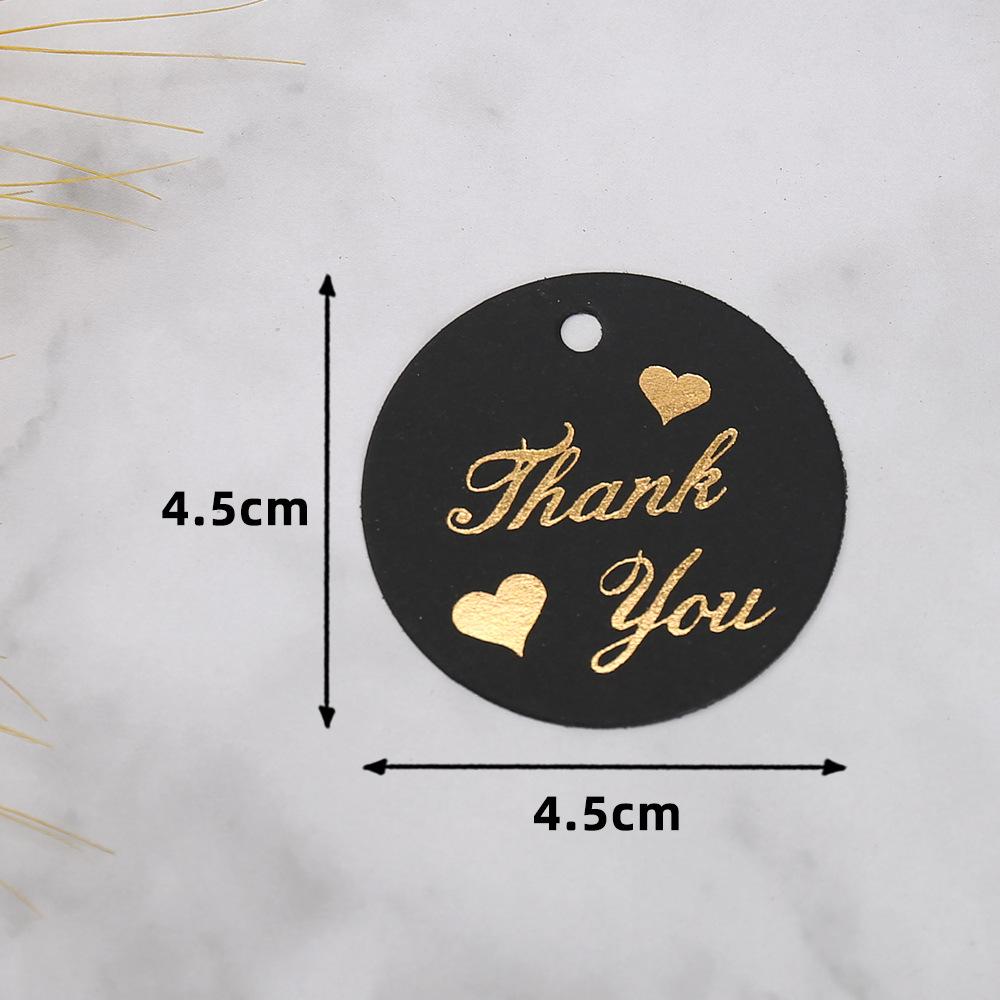 50-100pcs Gold Stamping Thank You Paper Card Tags Black White Black Handmade Gift Wrapping DIY Jewelry Packing Wholesale