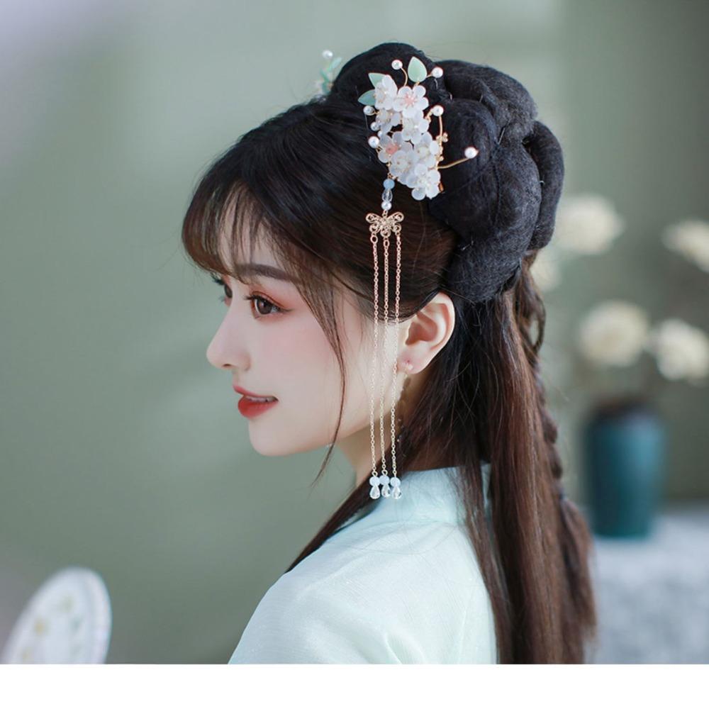 Flower Chinese Style Hairpin Set Pearls Butterfly Hair Comb Ancient Style Hanfu Hair Stick  Girls